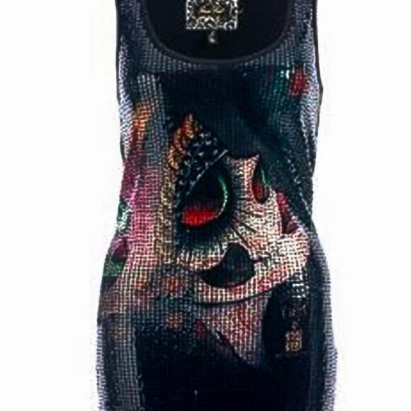 EUC - Iron Fist Gypsy Dreams Printed Sequin Tank Top - Picture 3 of 6